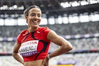 Ditaji Kambundji a maîtrisé son sujet en séries du 100 m haies KEYSTONE/MICHAEL BUHOLZER